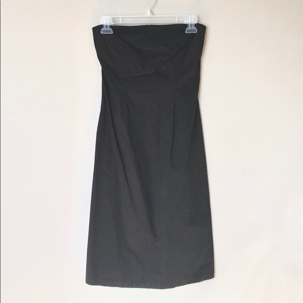 Strapless Cotton/Spandex Slight Flare Dress